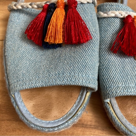 Eric Michael Espadrille Colorful Tassel Flats Sandals 37 - Picture 8 of 11